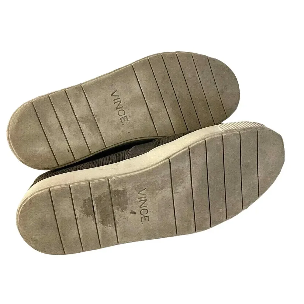 Vince Dark Gray Blair Textured Leather Slip On Sneakers - W7 - Y2K Skater Shoes